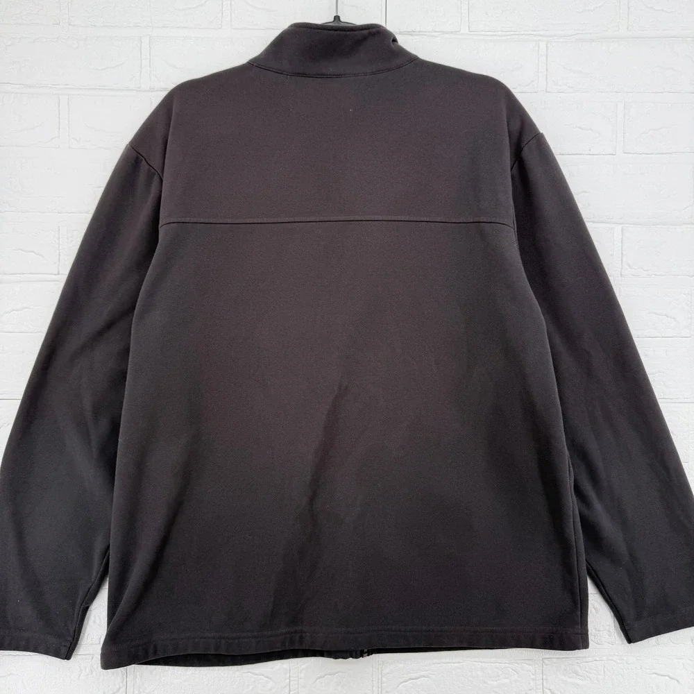 Orvis Full Zip Fleece Jacket Mens L Gray Mock Neck Outdoor Casual Layering